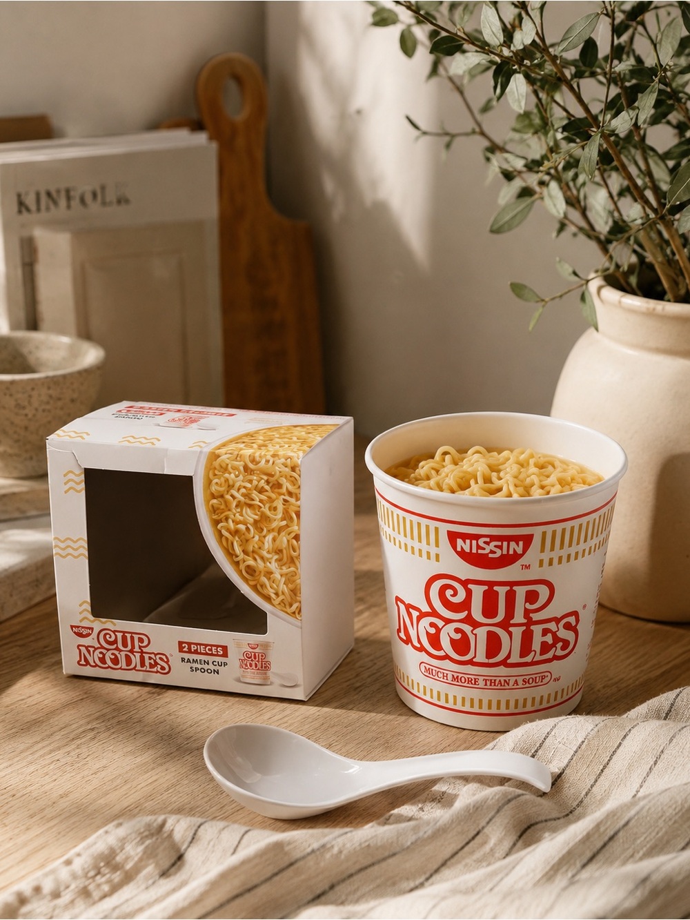 NISSIN Cup Noodles Instant Ramen Cup with Spoon